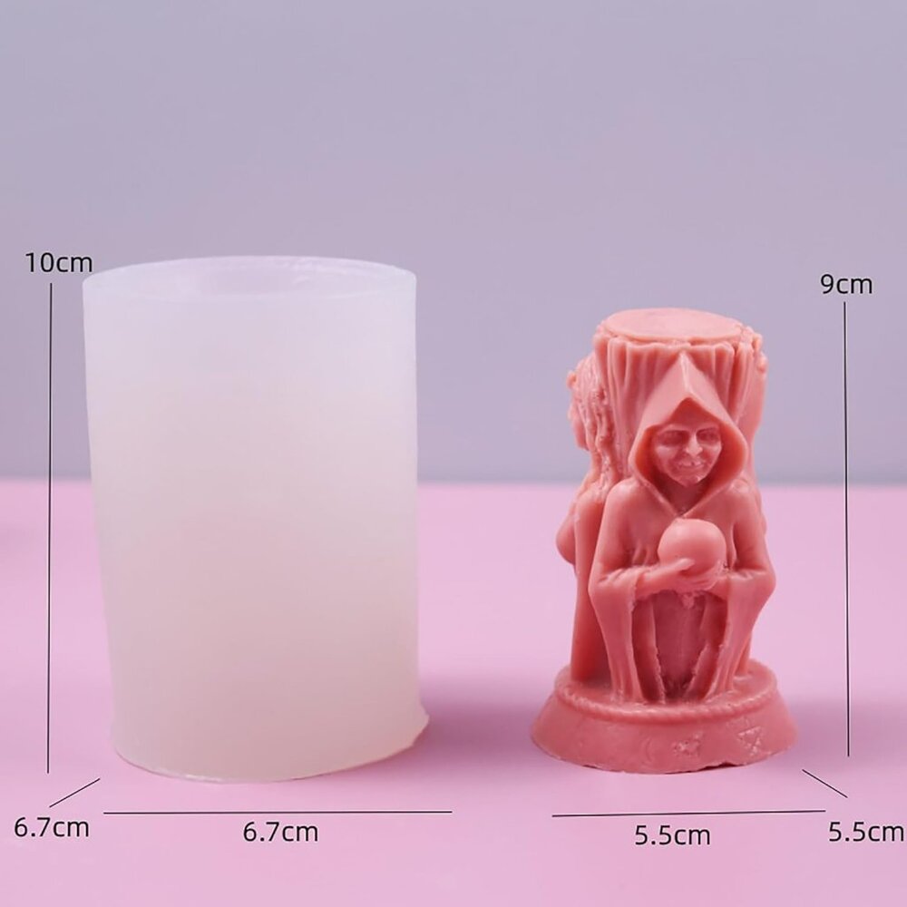 Triple Face Witch Molds Witch Candle Resin Mold - Resin Casting Silicone Molds f - Picture 2 of 6